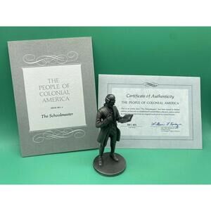 Franklin Mint Pewter Figure People of Colonial America With COA The Schoolmaster
